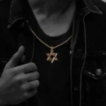 22K Gold Star of David Pendant - 1