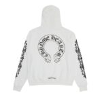 Floral Horseshoe White Hoodie