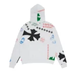 Stencil Multicolor White Hoodie - 1