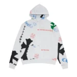 Stencil Multicolor White Hoodie